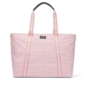 VS Canvas Striped Zip Tote Bag BNWT